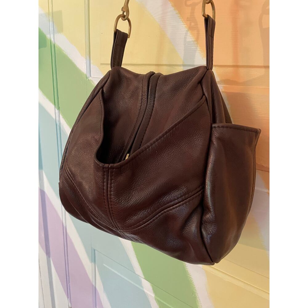 Victoria Leather Co. Vintage Genuine Leather Shoulder Bag Satchel Brown USA Made - Picture 2 of 7